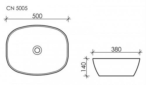 картинка CN5005 Умывальник чаша накладная овальная Element 500*380*140мм от магазина Сантехстрой