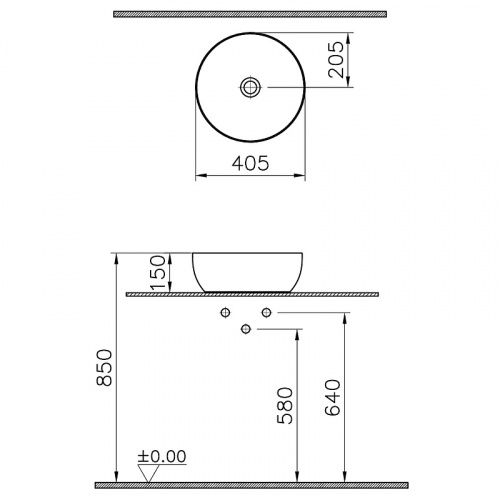 картинка Раковина-чаша Vitra Outline Recycled 41 7992B066-0016 Матовый тауп от магазина Сантехстрой