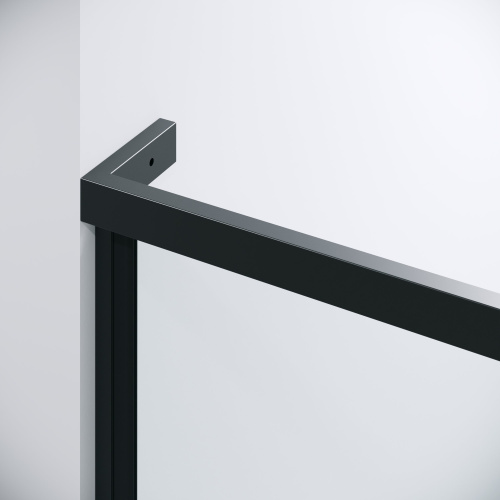 картинка Дверь в нишу 100.K33.03.120.21.00 Pragma (120*195) черный матовый, стекло прозрачное, 1 место от магазина Сантехстрой