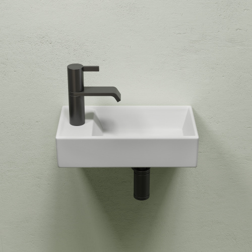 картинка CN6051RMW Умывальник подвесной прямоугольный (чаша справа, отверстие под смеситель слева) цвет белый от магазина Сантехстрой