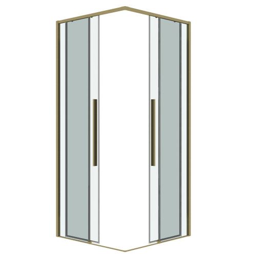 картинка Душевая перегородка 1/2 Grossman Galaxy 1/2.K33.01.90.32.00 (90х195) золото сатин,стекло прозрачное, 1 место от магазина Сантехстрой
