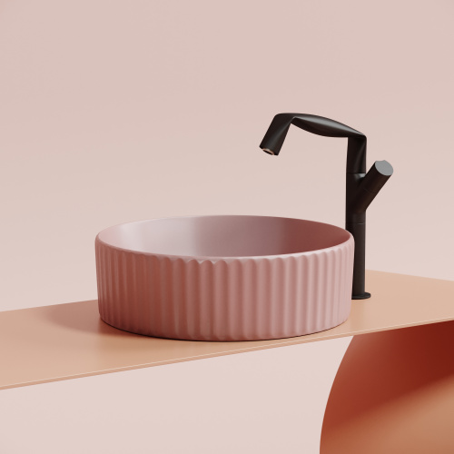 картинка CN6057MP Умывальник чаша накладная круглая (цвет Розовый Матовый) Element 360*360*115мм от магазина Сантехстрой