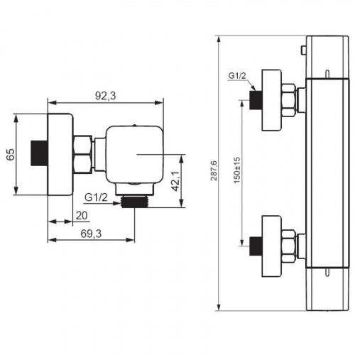 фото 536000000 gala термостатный смеситель для душа, хром