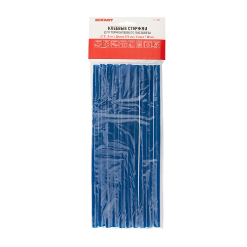 картинка Стержни клеевые Ø11мм,  270мм,  синие (10 шт/уп),  хедер REXANT от магазина Сантехстрой