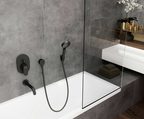 фото смеситель для ванны hansgrohe 71449670 черный