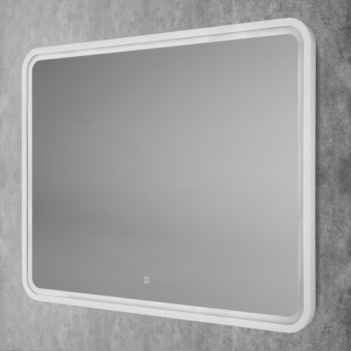 картинка Зеркало Art&Max Genova AM-Gen-1000-800-DS-F-White 100х80 с подсветкой, белый матовый от магазина Сантехстрой