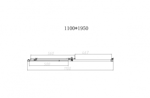 картинка Душевая дверь Slim-N VDS-4SN110CLB, 1100, черный, стекло прозрачное от магазина Сантехстрой