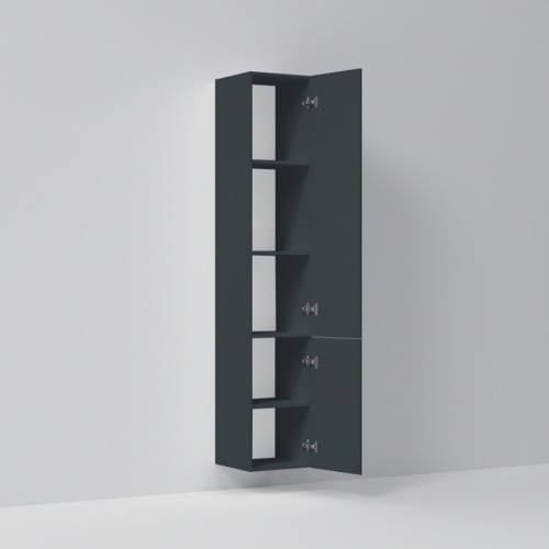 картинка M90CHR0306GM GEM, шкаф-колонна, подвесной, правый, 30 см, двери, push-to-open, графит матовый от магазина Сантехстрой