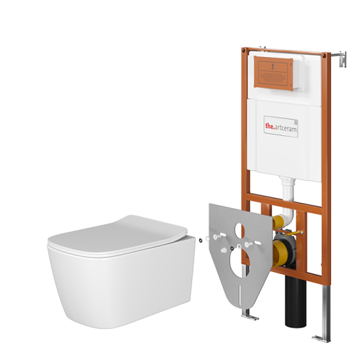 картинка Artceram A16 Комплект: унитаз ASV003 01 + сиденье  ASA001 01+ инсталляция 700.101 (без клавиши!) от магазина Сантехстрой