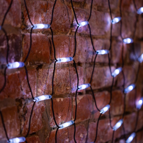 картинка Гирлянда Сеть 2x1,5м,  черный КАУЧУК,  288 LED Белые от магазина Сантехстрой