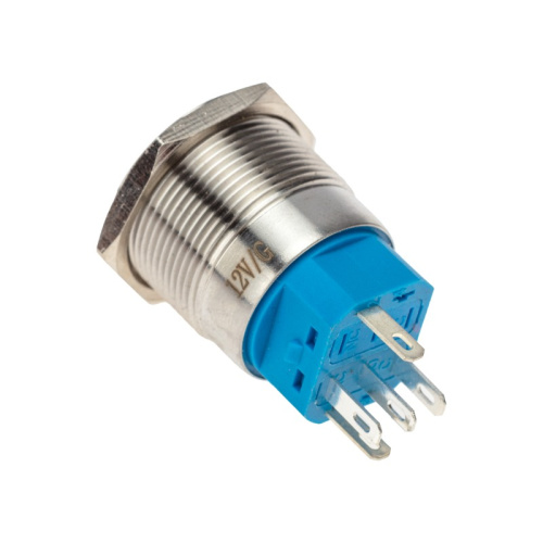 картинка Кнопка антивандальная Ø 22 12В(LED) Б/Фикс (5с) OFF-(ON)/ON-(OFF) подсв. /зеленая REXANT от магазина Сантехстрой