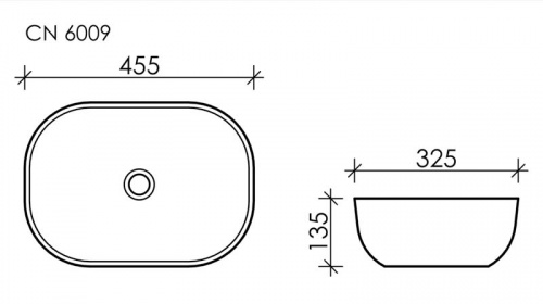 картинка CN6009 Умывальник чаша накладная прямоугольная Element 455*325*135 мм от магазина Сантехстрой
