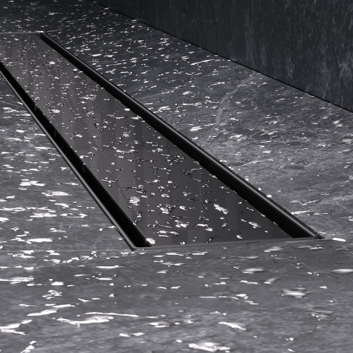 картинка W01SC-U11-080-04BM MasterFlow Трап для душа линейный универс затвор Tile 80см цвет черн мат от магазина Сантехстрой