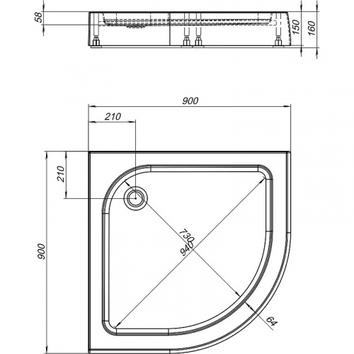 картинка Акриловый поддон для душа Aquanet HX515 90x90 293844 Белый от магазина Сантехстрой