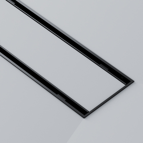 картинка W02SC-U11-080-04BM PrimeFlow Трап для душа линейный универс затвор Tile 80см цвет черн мат от магазина Сантехстрой