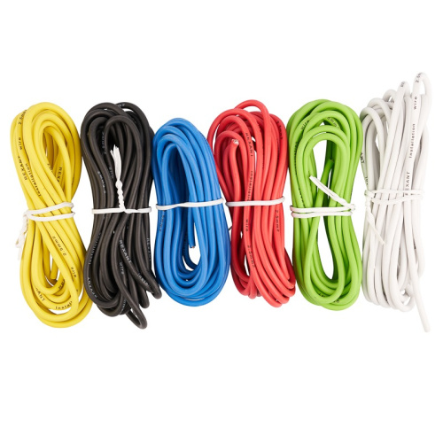 картинка Набор автопровода REXANT «Радуга» 1х2,50 мм,  6 цветов (белый,  желтый,  зеленый,  красный,  синий,  черный) по 3 метра от магазина Сантехстрой