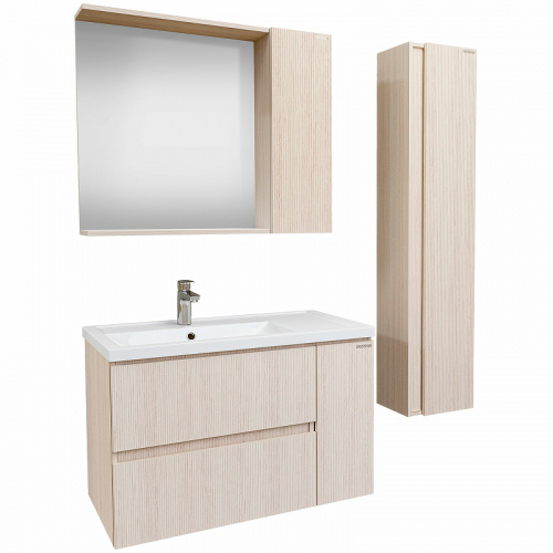 картинка Зеркало со шкафом Grossman Юнит 80 2080112 Кадена лайт от магазина Сантехстрой