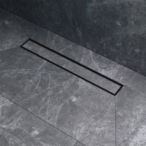 картинка W01SC-U11-050-04BM MasterFlow Трап для душа линейный универс затвор Tile 50см цвет черн мат от магазина Сантехстрой