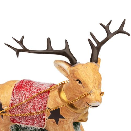 картинка Керамическая фигурка Дед Мороз в санях 30,5х12,2х17,2 см от магазина Сантехстрой