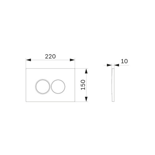 картинка I070101 ProC  L, клавиша для инсталляции пластик, белый глянцевый от магазина Сантехстрой