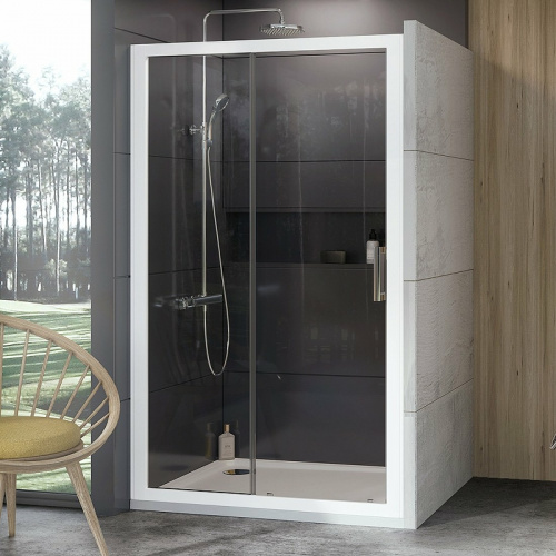 картинка Душевая дверь Ravak 10° 10DP2 110 0ZVD0100Z1 профиль Белый стекло Transparent от магазина Сантехстрой