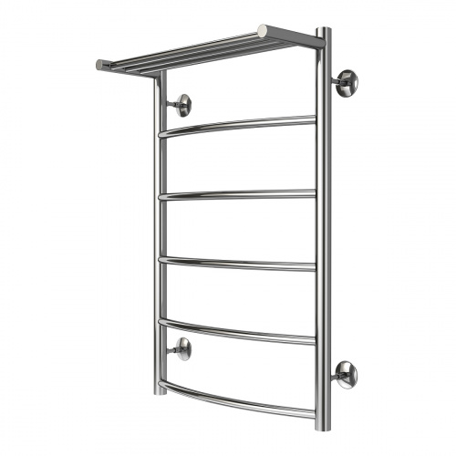 картинка Полотенцесушитель водяной AZARIO VERONA 500/800 с полкой, 5 секций, нижнее/диагональное подключение, 1/2", хром (AZ04158P) от магазина Сантехстрой