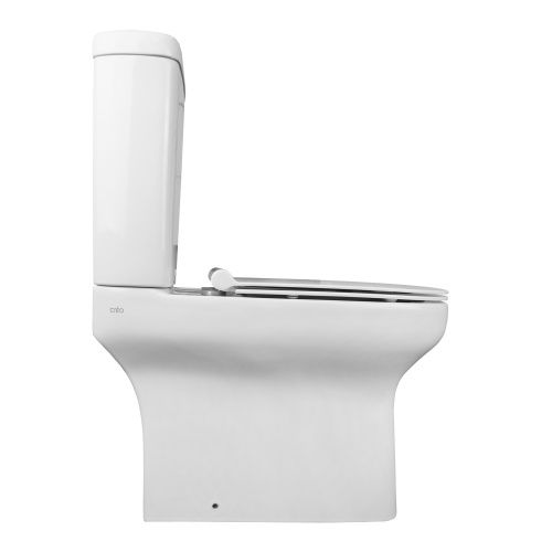 картинка Унитаз-компакт Creo Ceramique ARLES 650х370х820 напольный, безободковый, в комплекте с сиденьем микролифт (AS1003+AS1002R) от магазина Сантехстрой