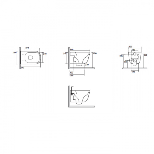 картинка Kerasan Tribeca Унитаз подвесной 55см БЕЗОБОДКОВЫЙ, c креплением WB9N, цвет:Nocciola от магазина Сантехстрой