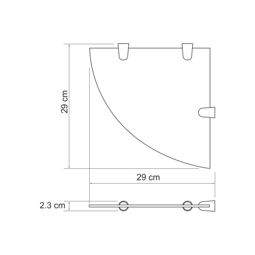 картинка K-533WHITE Полка  стеклянная угловая от магазина Сантехстрой