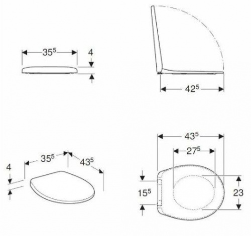 картинка K90121000 REKORD Сиденье с крышкой, твердое, Duroplast, soft-close от магазина Сантехстрой