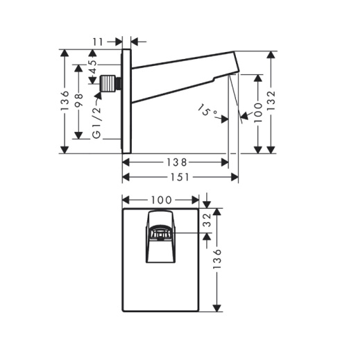 картинка HG Pulsify Держатель верхнего душа 260, цвет матовый черный от магазина Сантехстрой