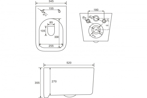 картинка Подвесной безободковый унитаз Art&Max LATINA с сиденьем в комплекте AM215CHR/SC от магазина Сантехстрой