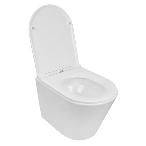 картинка Унитаз подвесной Azario Teramo 515х355х365 безободковый, скрытое крепление, смыв "Торнадо", в комплекте с сидением микролифт (AZ-0053-UQ3) от магазина Сантехстрой