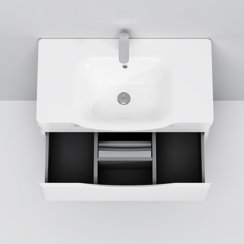 картинка M80WCC0802WG Like, Раковина мебельная, керамическая, 80 см, встроенная, цвет: белый, глянец от магазина Сантехстрой