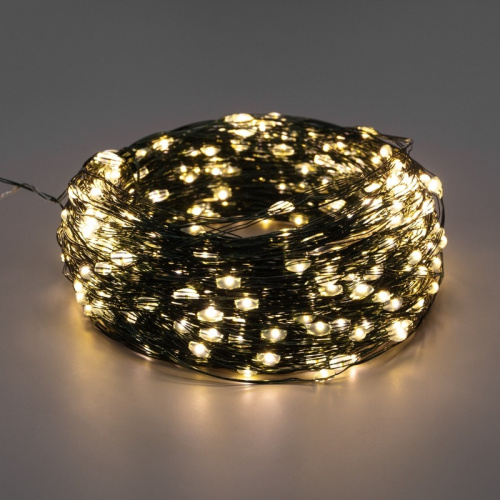 картинка Гирлянда Роса с контроллером 100м,  1000LED,  IP20, 230В,  зеленый провод,  теплое белое свечение от магазина Сантехстрой