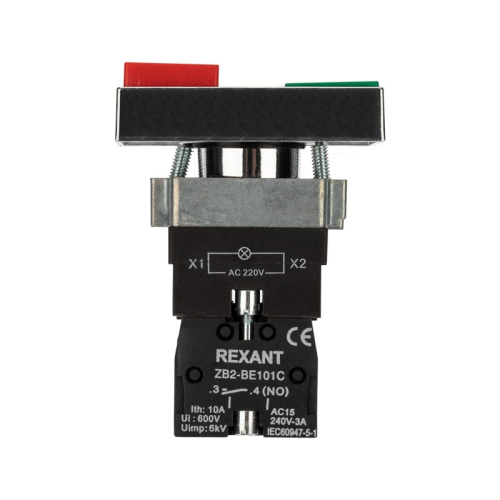 картинка Кнопка LAY5 «I-O» прямоугольная 230 В NO+NC от магазина Сантехстрой