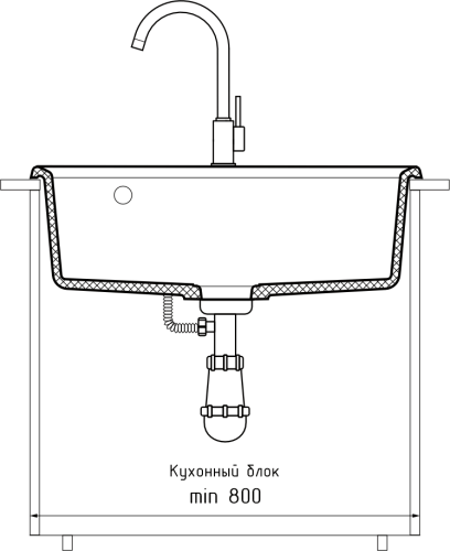 картинка Мойка кухонная GranFest LEVEL 660  1-чаш 660*500 кашемир от магазина Сантехстрой