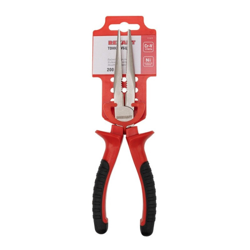картинка Тонкогубцы 200мм никелированные,  двухкомпонентные рукоятки REXANT от магазина Сантехстрой