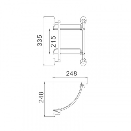 картинка Полка стеклянная угловая Haiba хром (HB1607-2) от магазина Сантехстрой