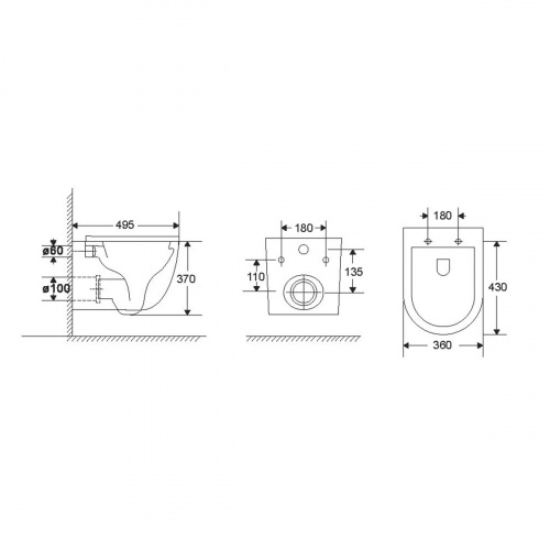 картинка Унитаз подвесной Tornado Globo VT1-52T цвет белый, ультратонкое soft-close сиденье от магазина Сантехстрой