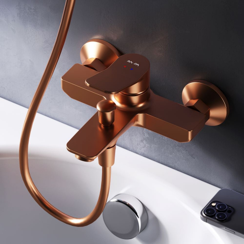 фото f85a10044 x-joy, смеситель д/ванны/душа, роз. золото