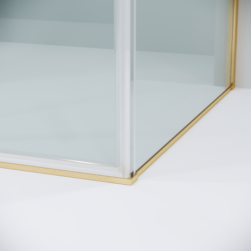 картинка Душевое ограждение Grossman Galaxy 100.K33.01.140.32.00-200.K33.01.80.32.00 (140х80х195) раздвижная,золото сатин,стекло прозрачное,2 места от магазина Сантехстрой