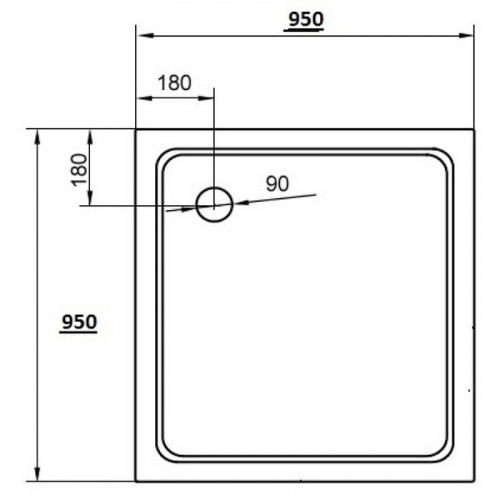 картинка Акриловый поддон для душа Cezares Tray 95х95 TRAY-A-A-95-15-W Белый от магазина Сантехстрой