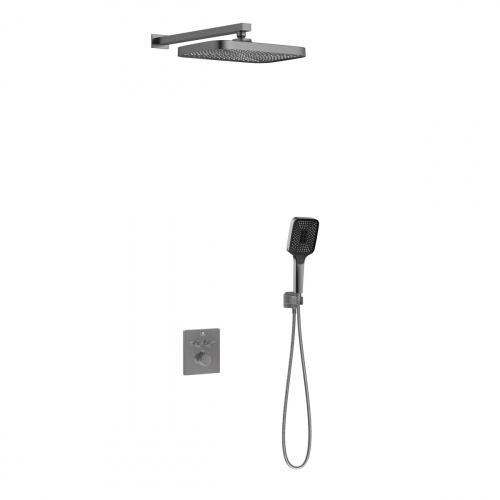 картинка Душевой комплект VSFW-321MT1GM встраиваемый, термостатический, двухрежимный, вороненая сталь от магазина Сантехстрой