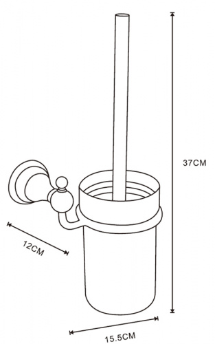 картинка Ерш Azario ELVIA подвесной с керамической колбой, бронза (AZ-91113Q) от магазина Сантехстрой