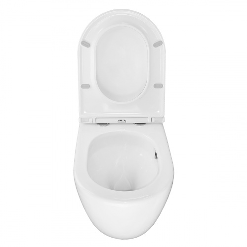 картинка Унитаз приставной Azario Grado 365х570х410 безободковый, смыв "Торнадо", в комплекте с быстросъемным сидением микролифт (AZ-2141D-UQ1) от магазина Сантехстрой