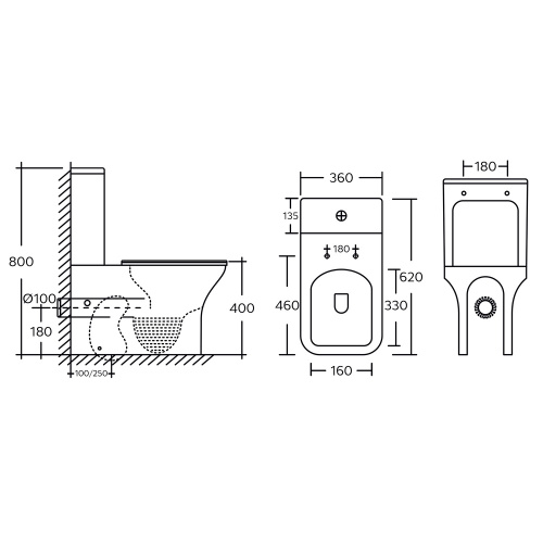 картинка Унитаз-компакт Azario Fresco 360х620х800 напольный, безободковый, с быстросъемным сиденьем микролифт (AZ-8302) от магазина Сантехстрой