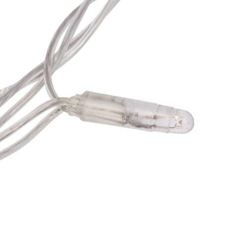 картинка Гирлянда светодиодная Занавес (Дождь),  2х3м,  240 LED БЕЛЫЙ,  прозрачный ПВХ,  IP65, эффект водопада,  24В,  не соединяется (трансформатор в комплекте) от магазина Сантехстрой