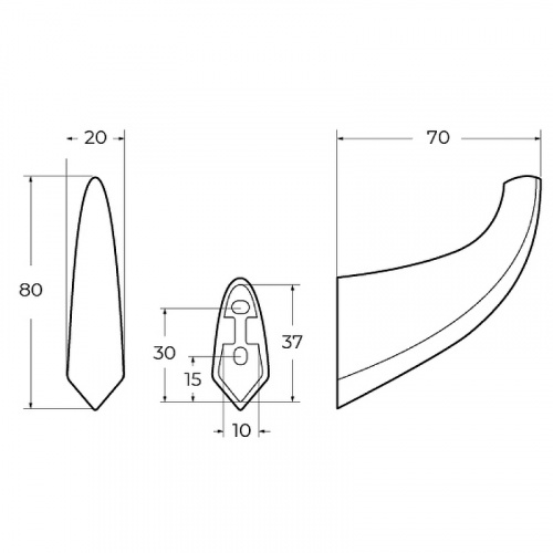 картинка Крючок Cezares Liner LINER-HK-GM Оружейная сталь от магазина Сантехстрой