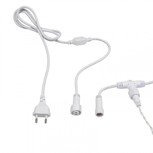 картинка Гирлянда светодиодная Занавес (Дождь),  2х6м,  768 LED ТЕПЛЫЙ БЕЛЫЙ,  белый ПВХ,  IP65, постоянное свечение 230В,  соединяется (шнур питания в комплекте) от магазина Сантехстрой